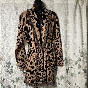 Chico's Nwt  Tan and Black Animal Print Women's coat